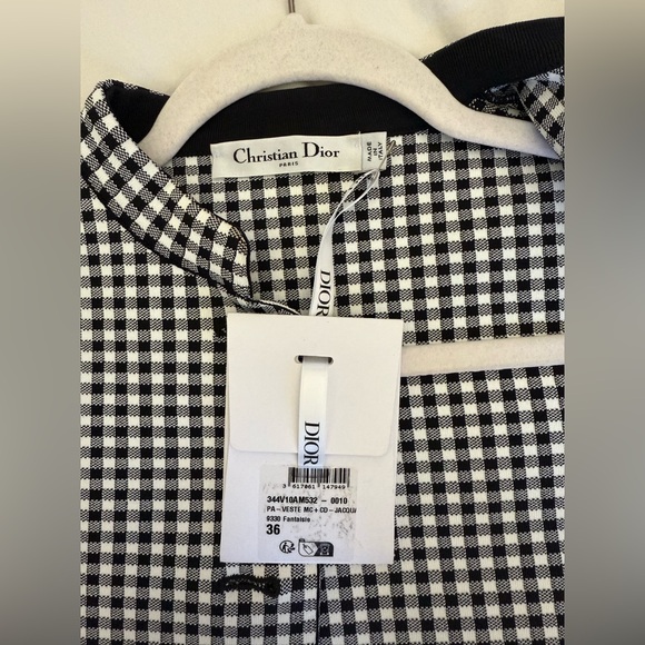 Cropped Jacket Gray and Black Check'n'Dior Knit | DIOR - Picture 10 of 11